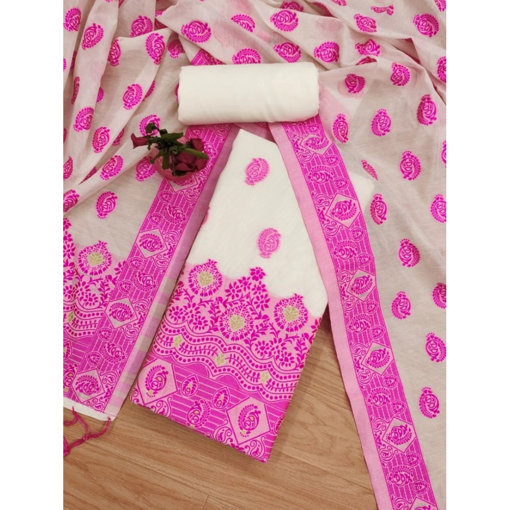 Trendy Women's Banarasi Silk Printed Unstitched Salwar Suit Dress Material With Dupatta