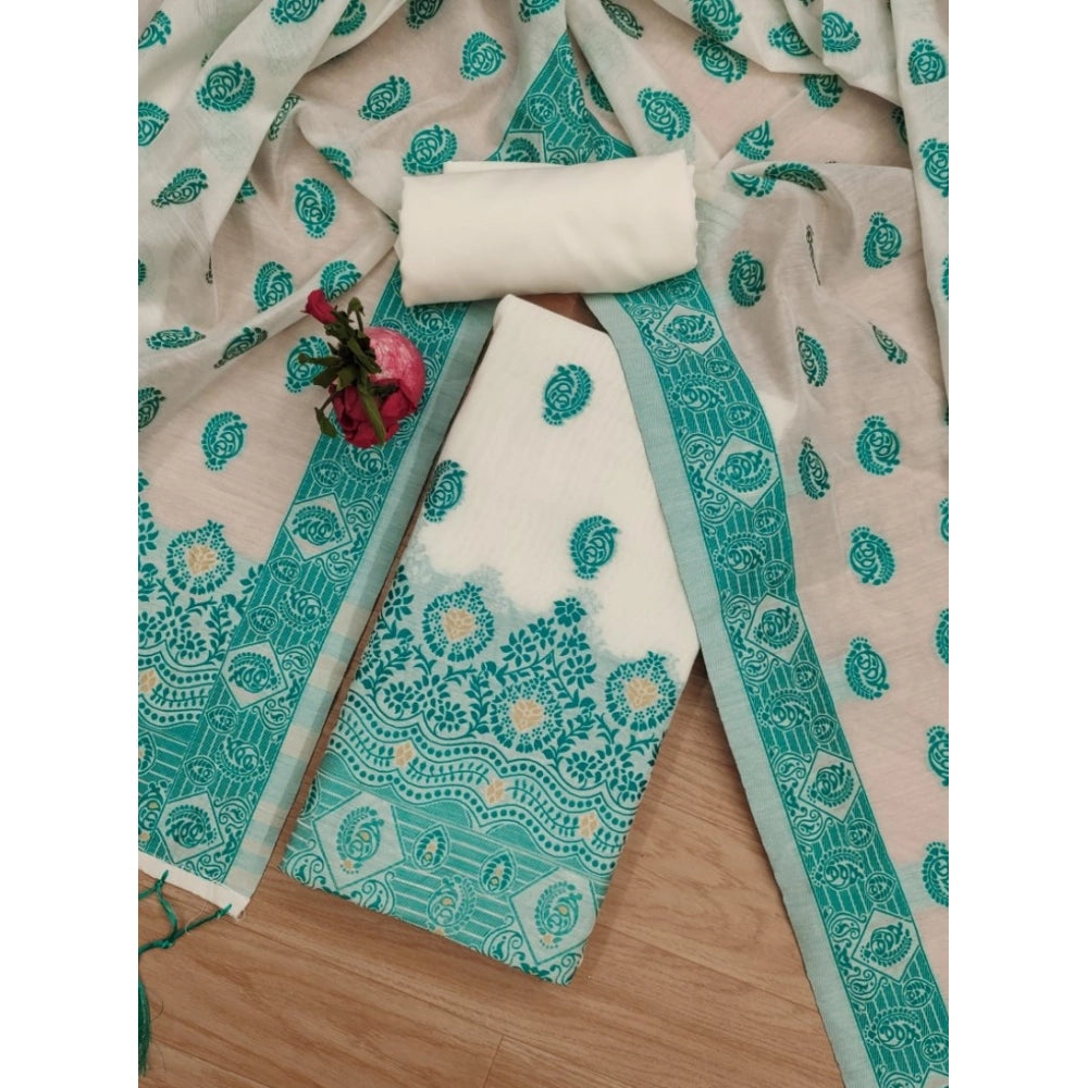 Trendy Women's Banarasi Silk Printed Unstitched Salwar Suit Dress Material With Dupatta