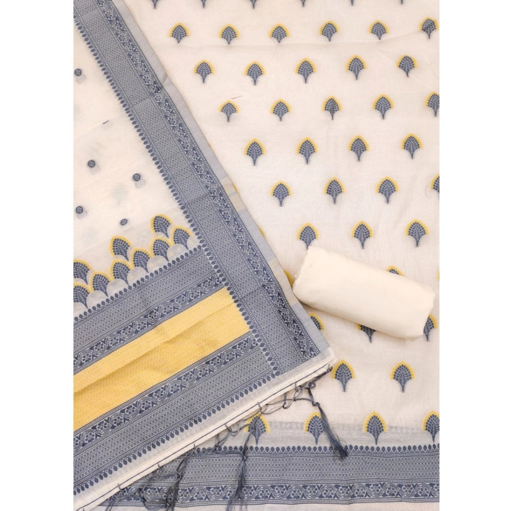 Trendy Women's Banarasi Silk Printed Unstitched Salwar Suit Dress Material With Dupatta