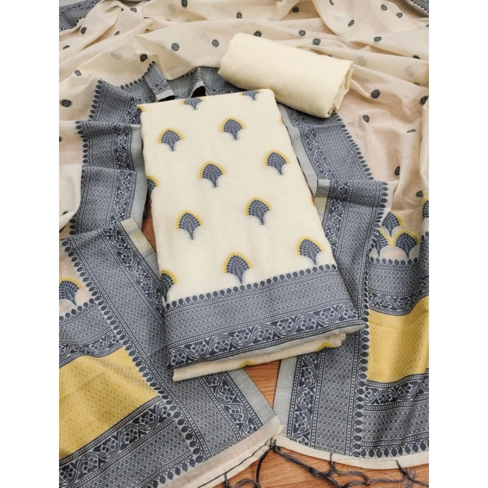 Trendy Women's Banarasi Silk Printed Unstitched Salwar Suit Dress Material With Dupatta