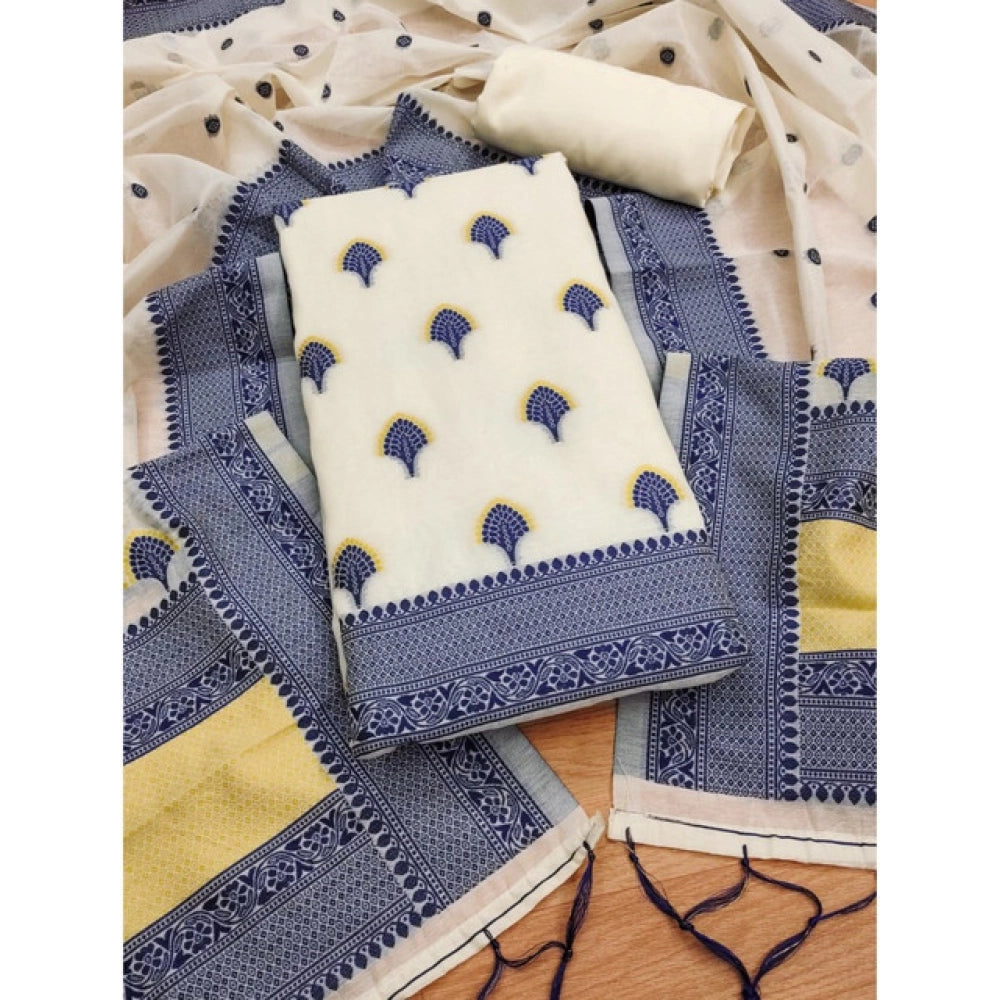 Trendy Women's Banarasi Silk Printed Unstitched Salwar Suit Dress Material With Dupatta