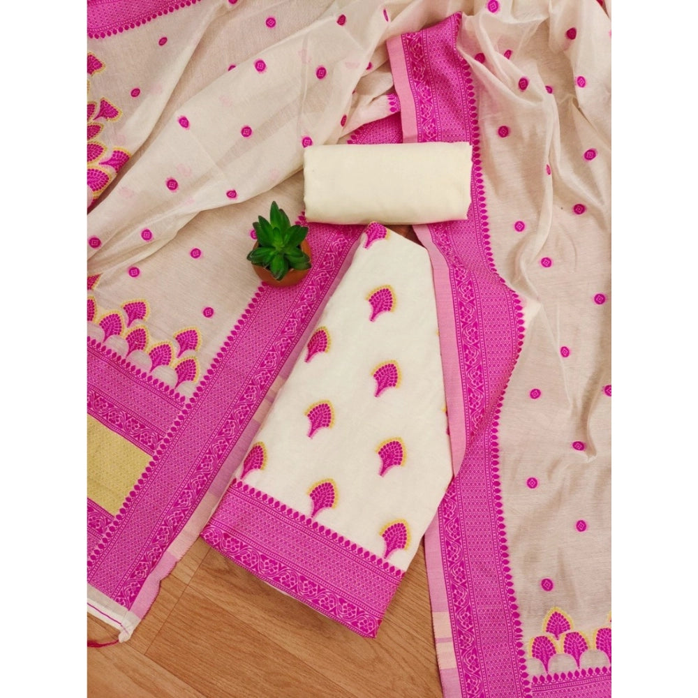 Trendy Women's Banarasi Silk Printed Unstitched Salwar Suit Dress Material With Dupatta