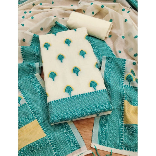 Graceful Women's Banarasi Silk Printed Unstitched Salwar Suit Dress Material With Dupatta