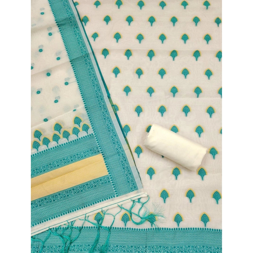 Graceful Women's Banarasi Silk Printed Unstitched Salwar Suit Dress Material With Dupatta