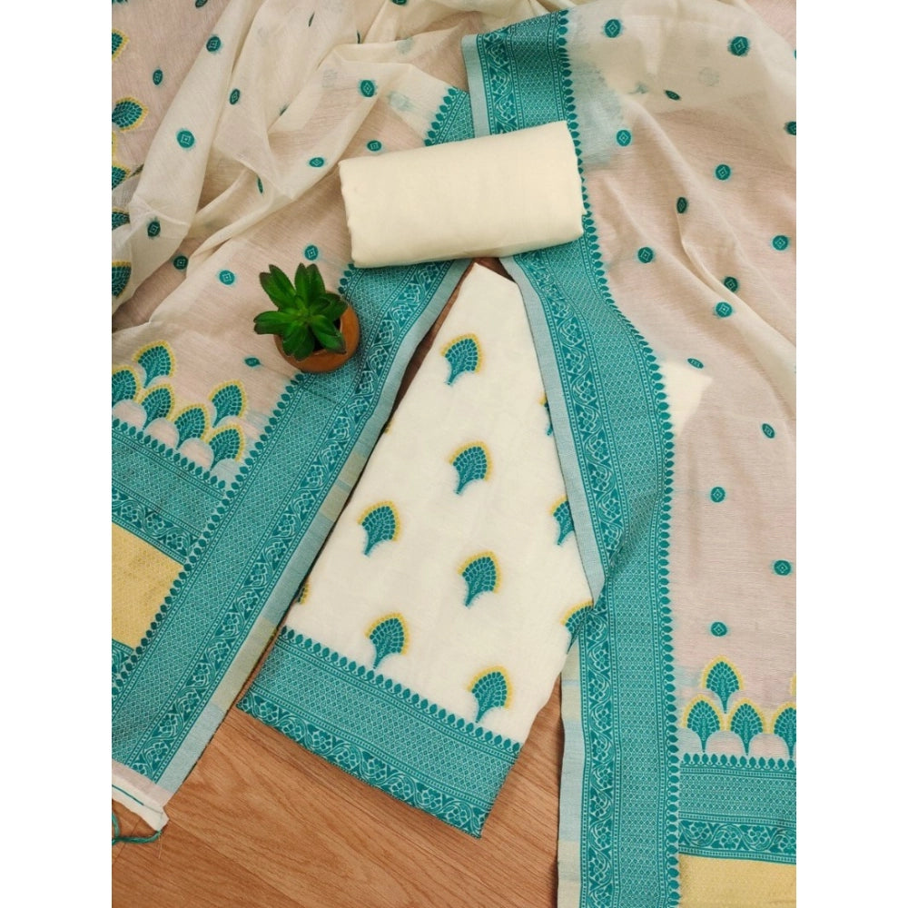 Graceful Women's Banarasi Silk Printed Unstitched Salwar Suit Dress Material With Dupatta