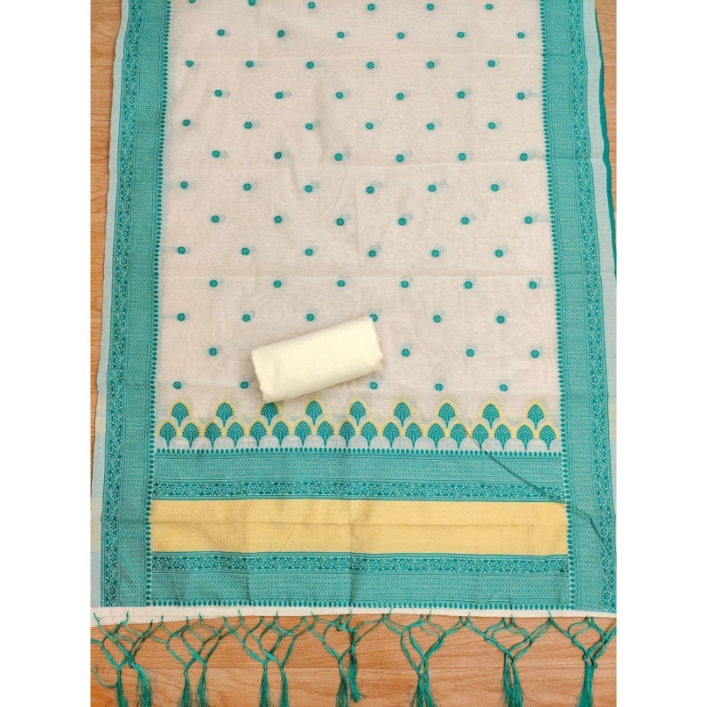 Graceful Women's Banarasi Silk Printed Unstitched Salwar Suit Dress Material With Dupatta