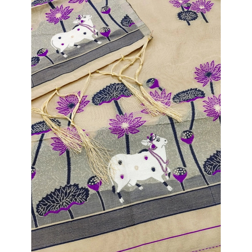 Graceful Women's Banarasi Silk Printed Unstitched Salwar Suit Dress Material With Dupatta