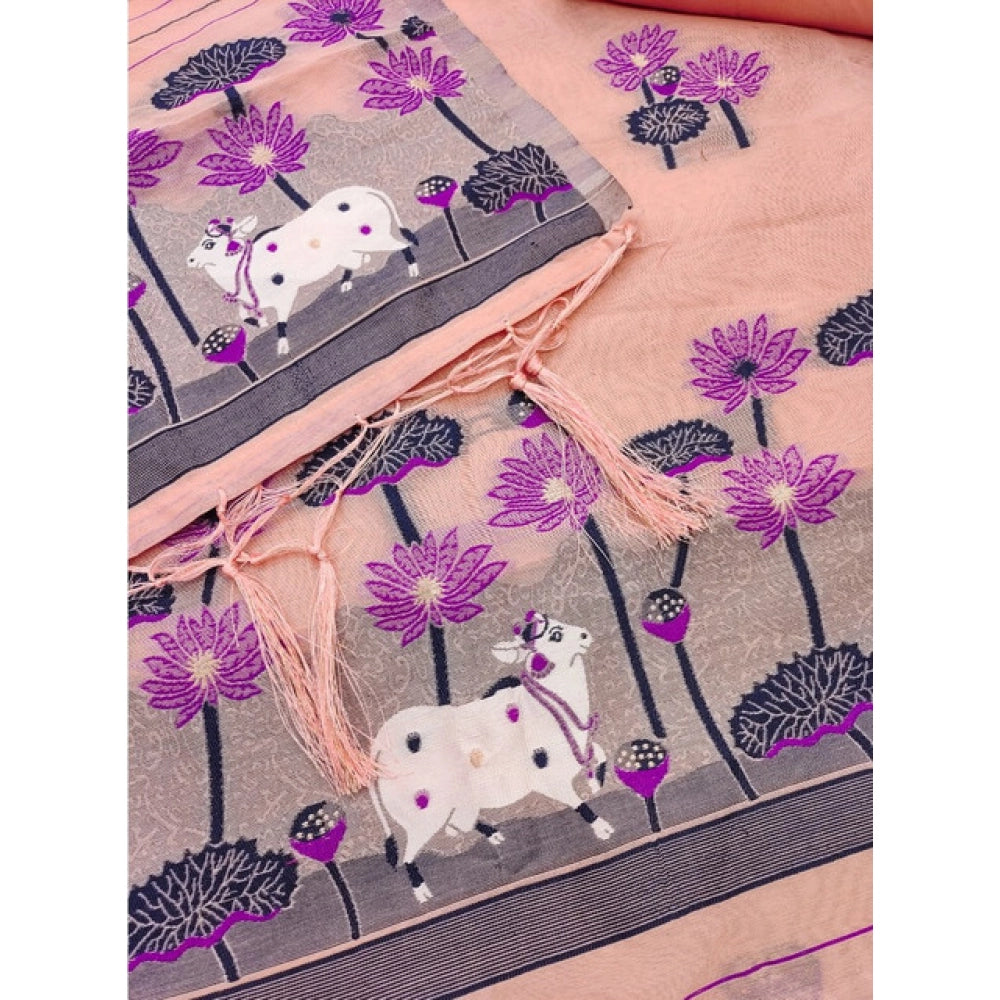 Graceful Women's Banarasi Silk Printed Unstitched Salwar Suit Dress Material With Dupatta