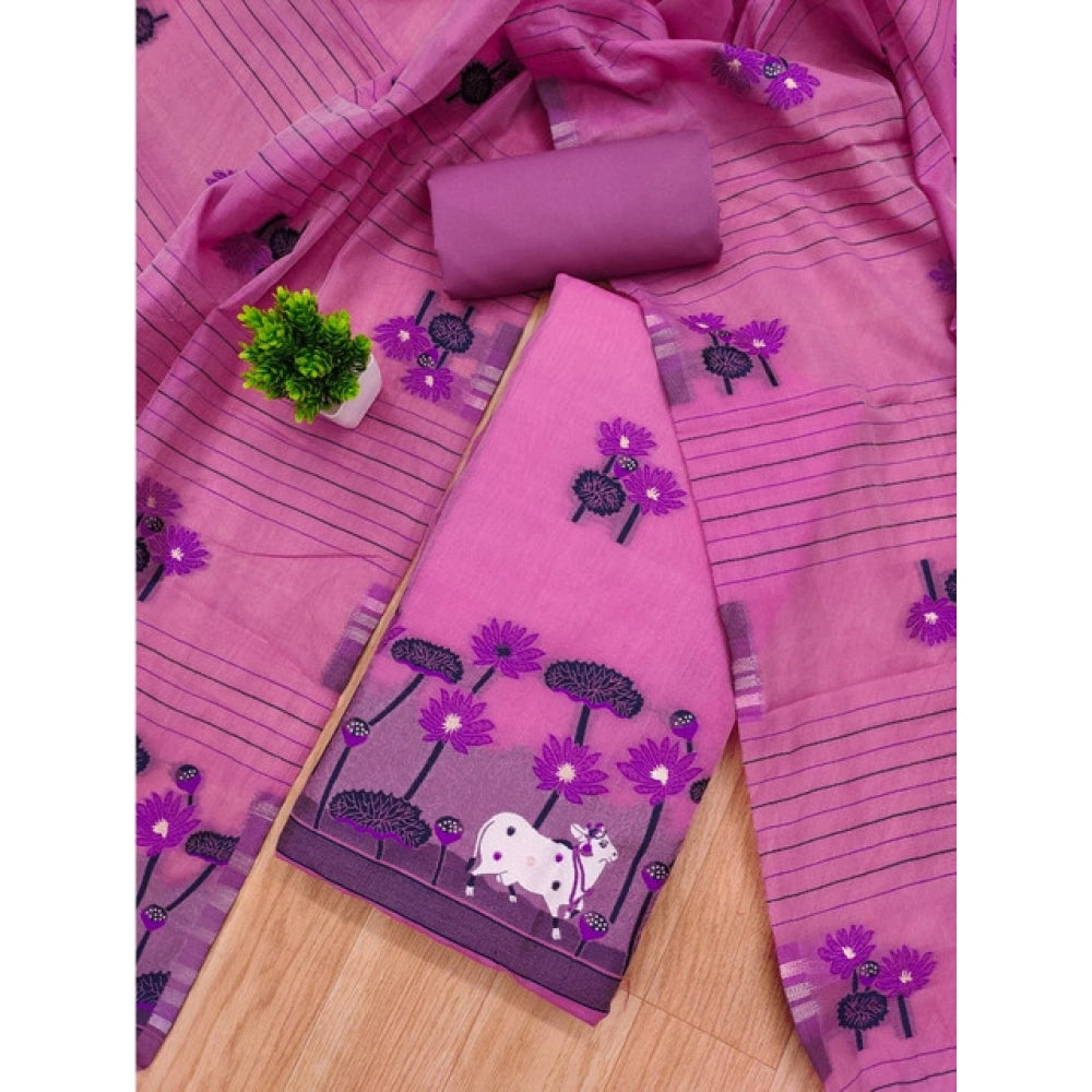 Graceful Women's Banarasi Silk Printed Unstitched Salwar Suit Dress Material With Dupatta