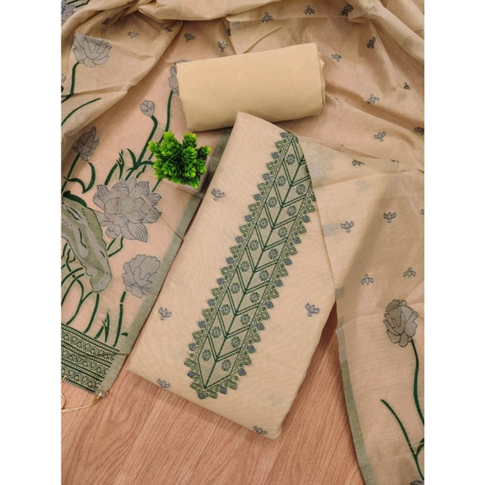 Graceful Women's Banarasi Silk Printed Unstitched Salwar Suit Dress Material With Dupatta