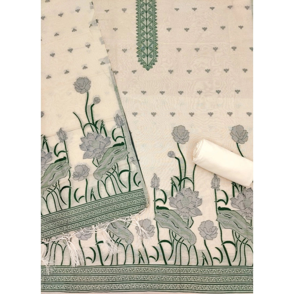 Graceful Women's Banarasi Silk Printed Unstitched Salwar Suit Dress Material With Dupatta