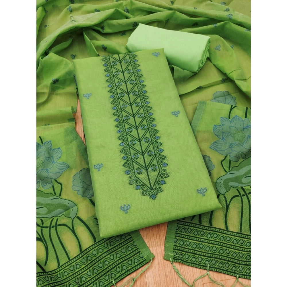 Graceful Women's Banarasi Silk Printed Unstitched Salwar Suit Dress Material With Dupatta