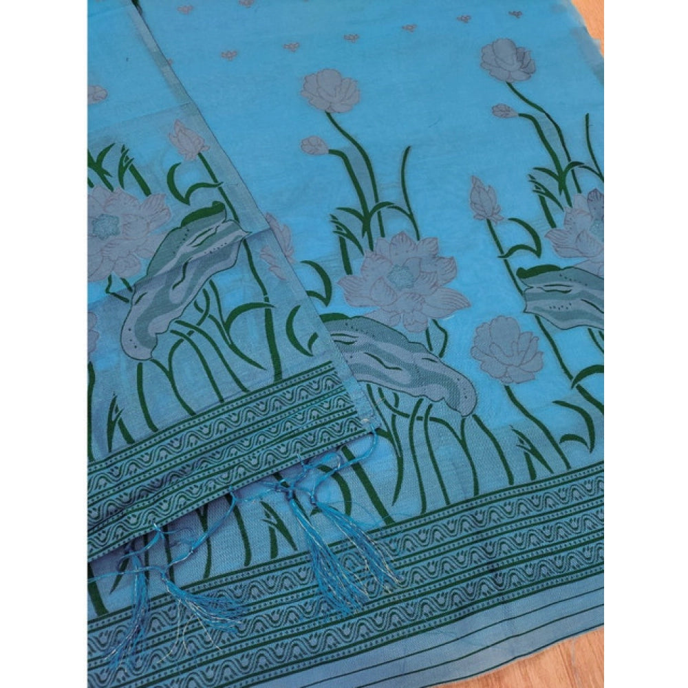 Graceful Women's Banarasi Silk Printed Unstitched Salwar Suit Dress Material With Dupatta