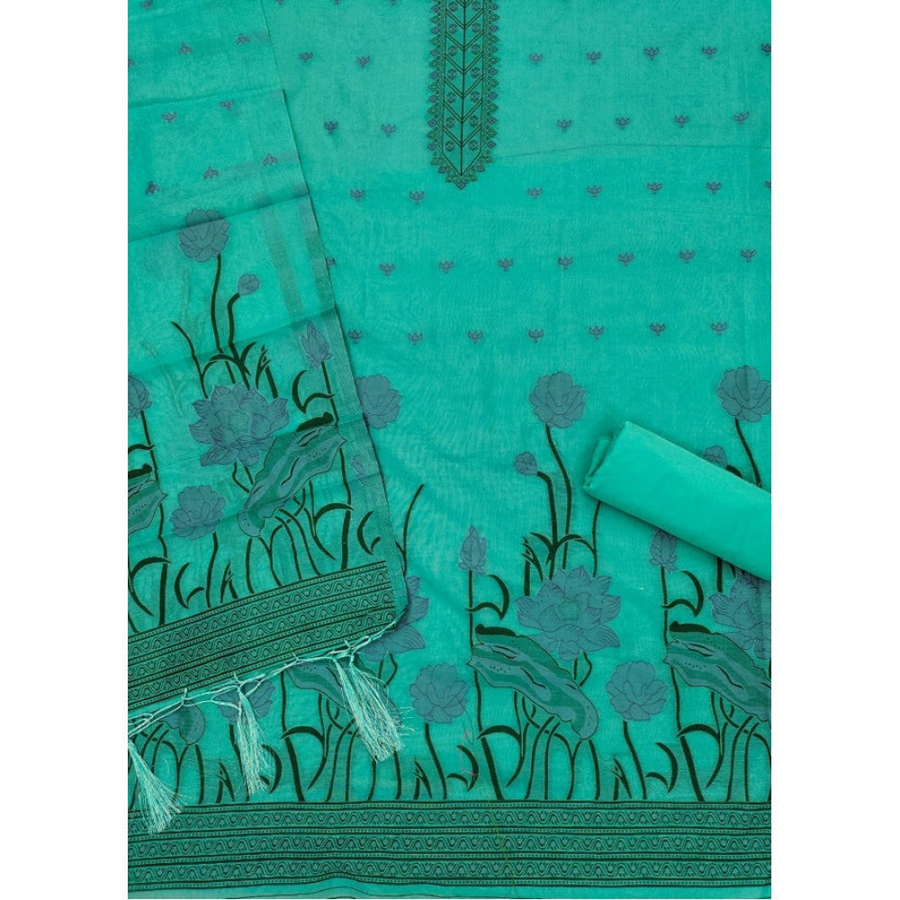 Graceful Women's Banarasi Silk Printed Unstitched Salwar Suit Dress Material With Dupatta