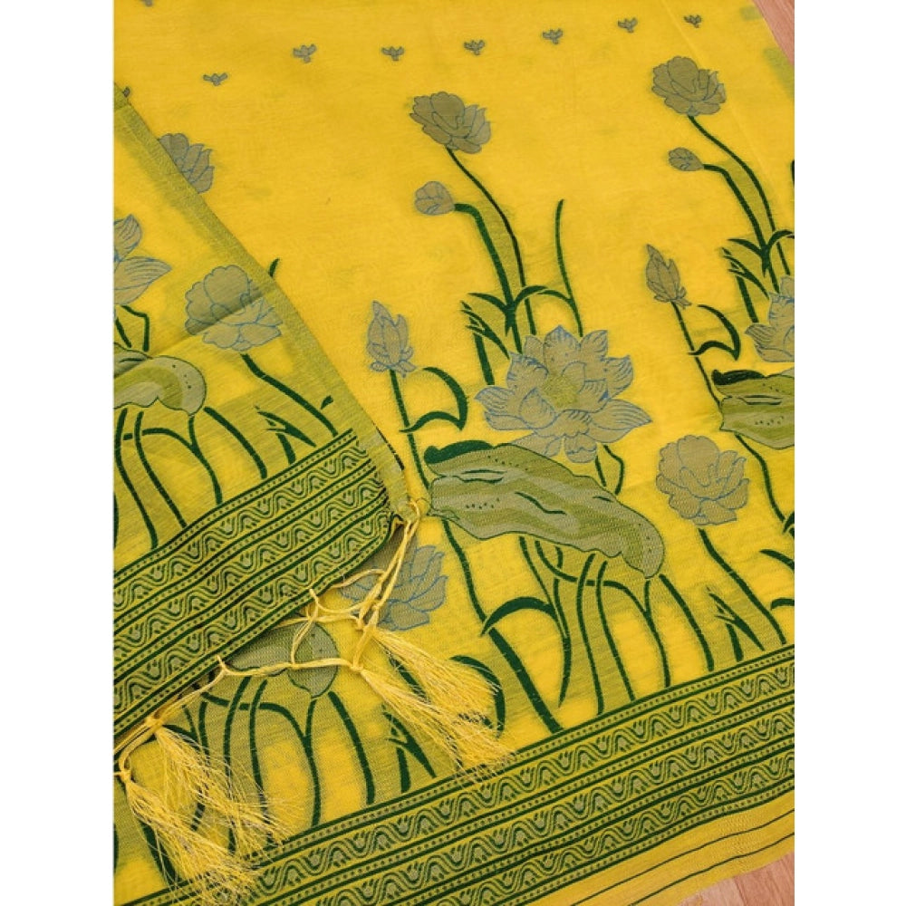 Graceful Women's Banarasi Silk Printed Unstitched Salwar Suit Dress Material With Dupatta