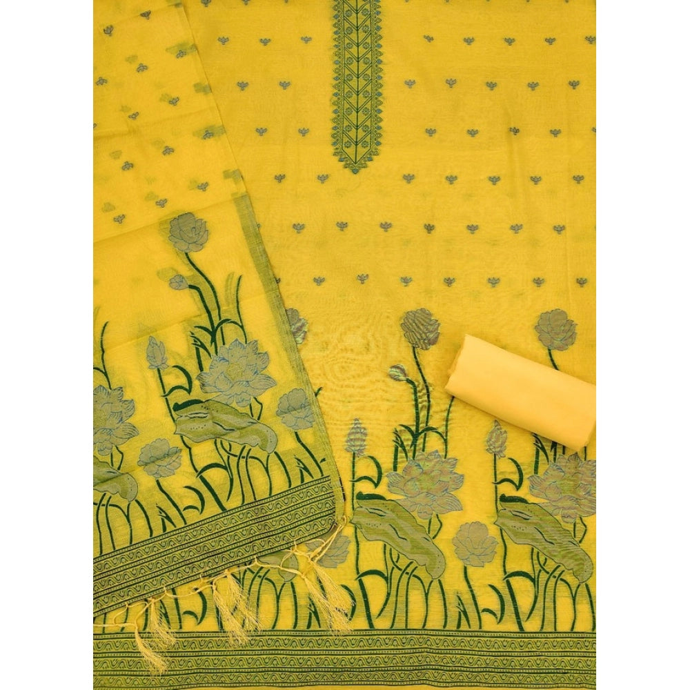 Graceful Women's Banarasi Silk Printed Unstitched Salwar Suit Dress Material With Dupatta