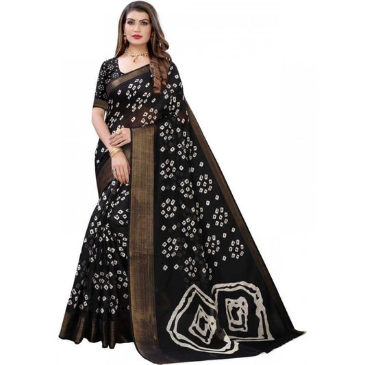 Admirable Women's Cotton Silk Bandhani Saree With Blouse Piece