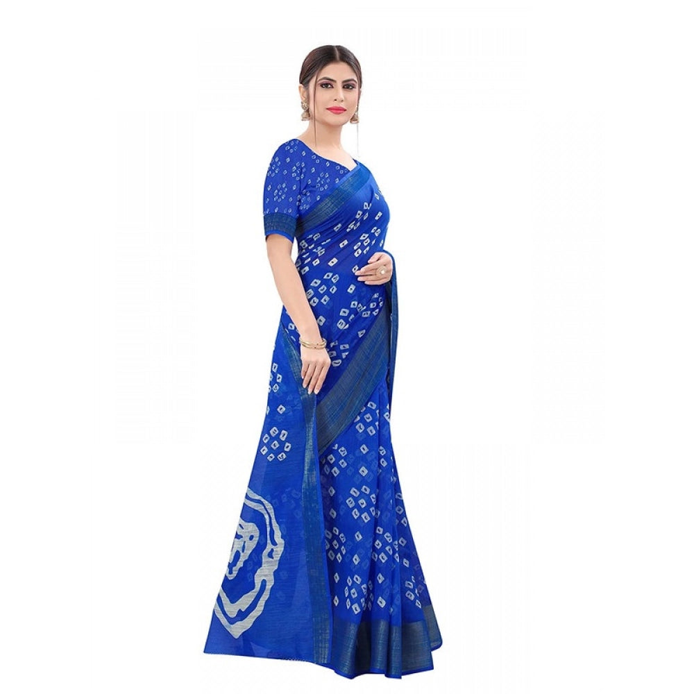 Admirable Women's Cotton Silk Bandhani Saree With Blouse Piece