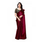 Elite Women's Satin Printed Saree With Blouse Piece