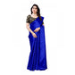 Elite Women's Satin Printed Saree With Blouse Piece
