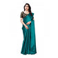 Elite Women's Satin Printed Saree With Blouse Piece