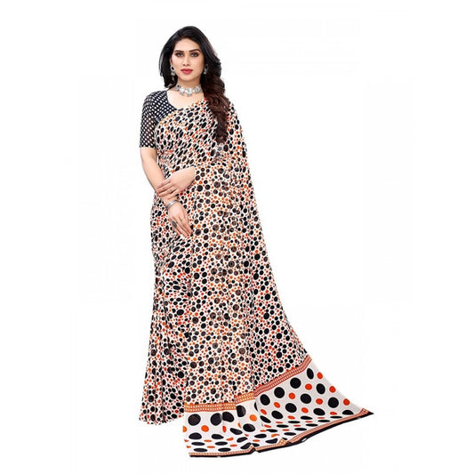 Classy Women's Georgette Printed Saree With Blouse Piece
