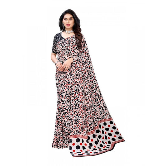 Classy Women's Georgette Printed Saree With Blouse Piece