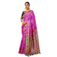 Fashionable Women's Silk Blend Woven Paithani Saree With Blouse Piece