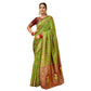 Elegant Women's Silk Blend Woven Zari Work Saree With Blouse Piece