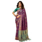 Elegant Women's Silk Blend Woven Zari Work Saree With Blouse Piece