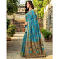 Elegant Women's Silk Blend Woven Zari Work Saree With Blouse Piece