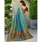 Elegant Women's Silk Blend Woven Zari Work Saree With Blouse Piece