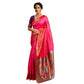 Adorable Women's Silk Blend Zari Woven Saree With Blouse Piece