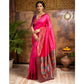 Adorable Women's Silk Blend Zari Woven Saree With Blouse Piece