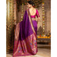 Stylish Women's Silk Blend Zari Woven Saree With Blouse Piece