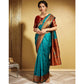 Stylish Women's Silk Blend Zari Woven Saree With Blouse Piece