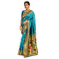 Attractive Women's Silk Blend Paithani Saree With Blouse Piece