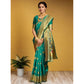 Attractive Women's Silk Blend Paithani Saree With Blouse Piece