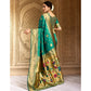 Attractive Women's Silk Blend Paithani Saree With Blouse Piece