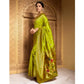 Attractive Women's Silk Blend Paithani Saree With Blouse Piece