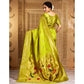Attractive Women's Silk Blend Paithani Saree With Blouse Piece