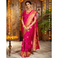 Attractive Women's Silk Blend Paithani Saree With Blouse Piece