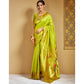 Stunning Women's Silk Blend Woven Saree With Blouse Piece