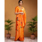 Stunning Women's Silk Blend Woven Saree With Blouse Piece