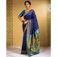 Adorable Women's Silk Blend Zari Woven Saree With Blouse Piece