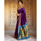 Stylish Women's Silk Blend Zari Woven Saree With Blouse Piece