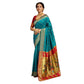 Stylish Women's Silk Blend Zari Woven Saree With Blouse Piece