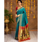 Stylish Women's Silk Blend Zari Woven Saree With Blouse Piece