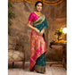 Beautiful Women's Silk Blend Zari Weaving Saree With Blouse Piece