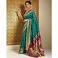Beautiful Women's Silk Blend Zari Weaving Saree With Blouse Piece